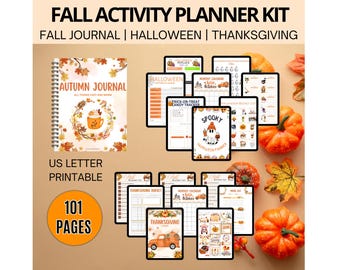 Planner Herbst: Halloween, Thanksgiving, Herbstkalender (Digitaler Download, US Letter Größe)