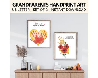 Großeltern Tag Handabdruck Kunst, Oma & Opa Andenken, Großmutter Handabdruck Kunst, Großvaters Handabdruck Kunst, Fußabdruck der Großeltern
