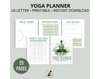 Yoga Planner Printable: Wellness & Self-Care Journal (20-Page PDF)