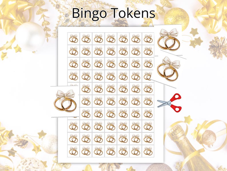 Wedding Bingo Game Cards, Printable Bridal Bingo Games, Couples & Love ...