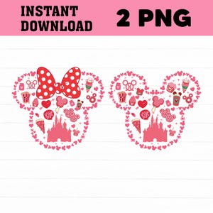 Minnie and Minnie Valentines Day Png, Disney Valentines Day Png, Disney Couple Png, Valentines Day Png, Instant Download