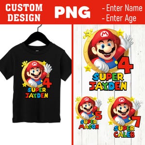 Super Mario Birthday Design, Custom Mario Birthday PNG, Mario Birthday Party PNG, PNG File