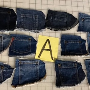 12 denim coin pockets/salvaged coin pockets/denim scraps/jean coin pockets/jean pieces