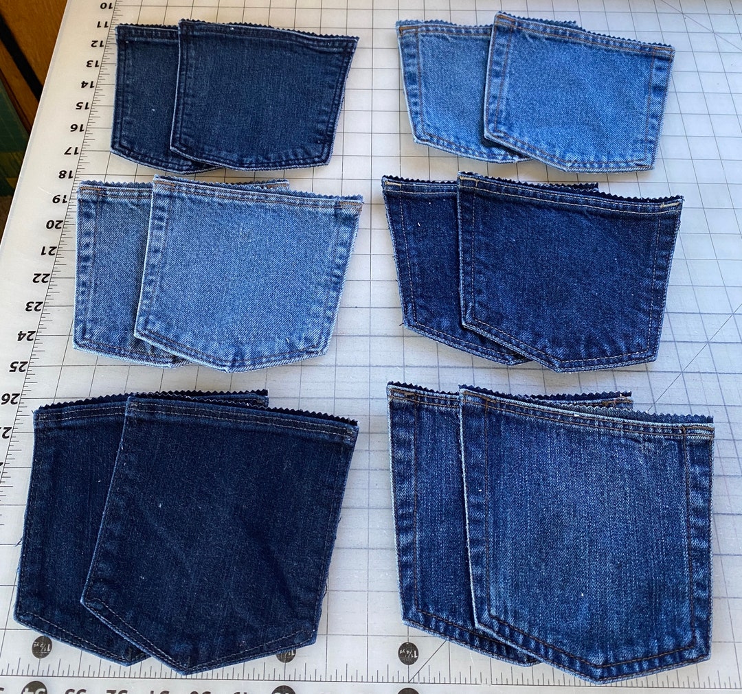 6 Sets LARGE Back Pockets/12 Jean Pockets/denim Pockets/jean Pieces