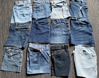 12 blue jean front pocket scraps/blue denim scraps/blue jean pieces/craft denim