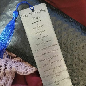 The 12 F**king Steps AA Stainless Steel Bookmark