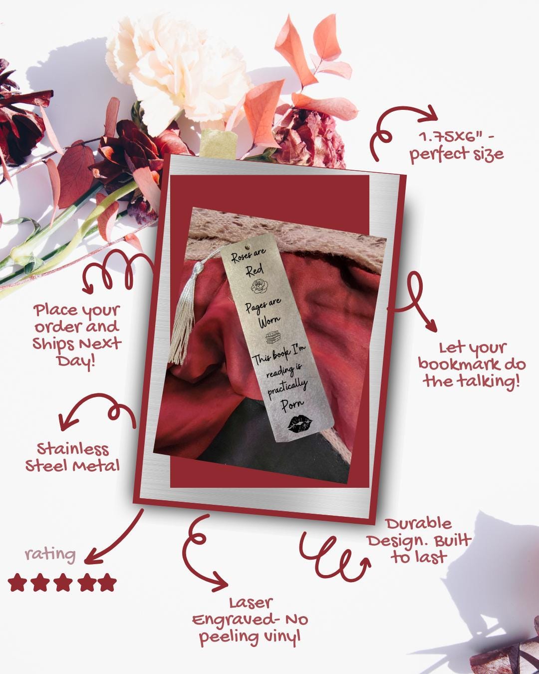 実用的な魔法の名言 - 塩、ローズマリー、ラベンダー、愛 - アリス・ホフマン - 魔女のブックマーク - 愛についての名言 -  ステンレススチール刻印 - Etsy 日本, image size:1080x1350