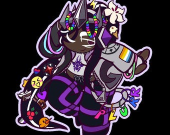 Self-Indulgent Dark Cacao Prism Laminate Sticker (Cookie Run)