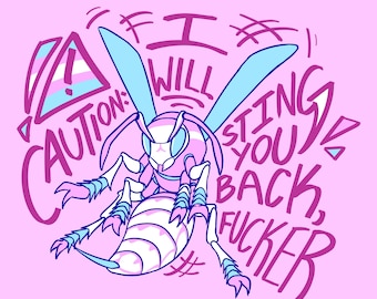 I Will Sting You Back (Transgender Pride Sticker)