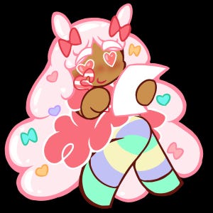 Cotton Candy Cookie Sweetheart Laminate Sticker (Cookie Run)
