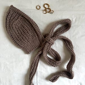 Crochet Bonnet Pattern Winter Hat, Wool Cottagecore Adult Hood Scarf Pattern PDF Download image 1