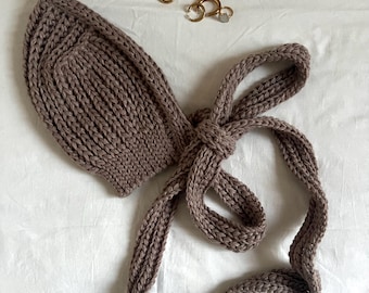 Crochet Bonnet Pattern Winter Hat, Wool Cottagecore Adult Hood Scarf Pattern PDF Download