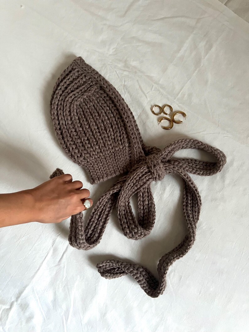 Crochet Bonnet Pattern Winter Hat, Wool Cottagecore Adult Hood Scarf Pattern PDF Download image 14