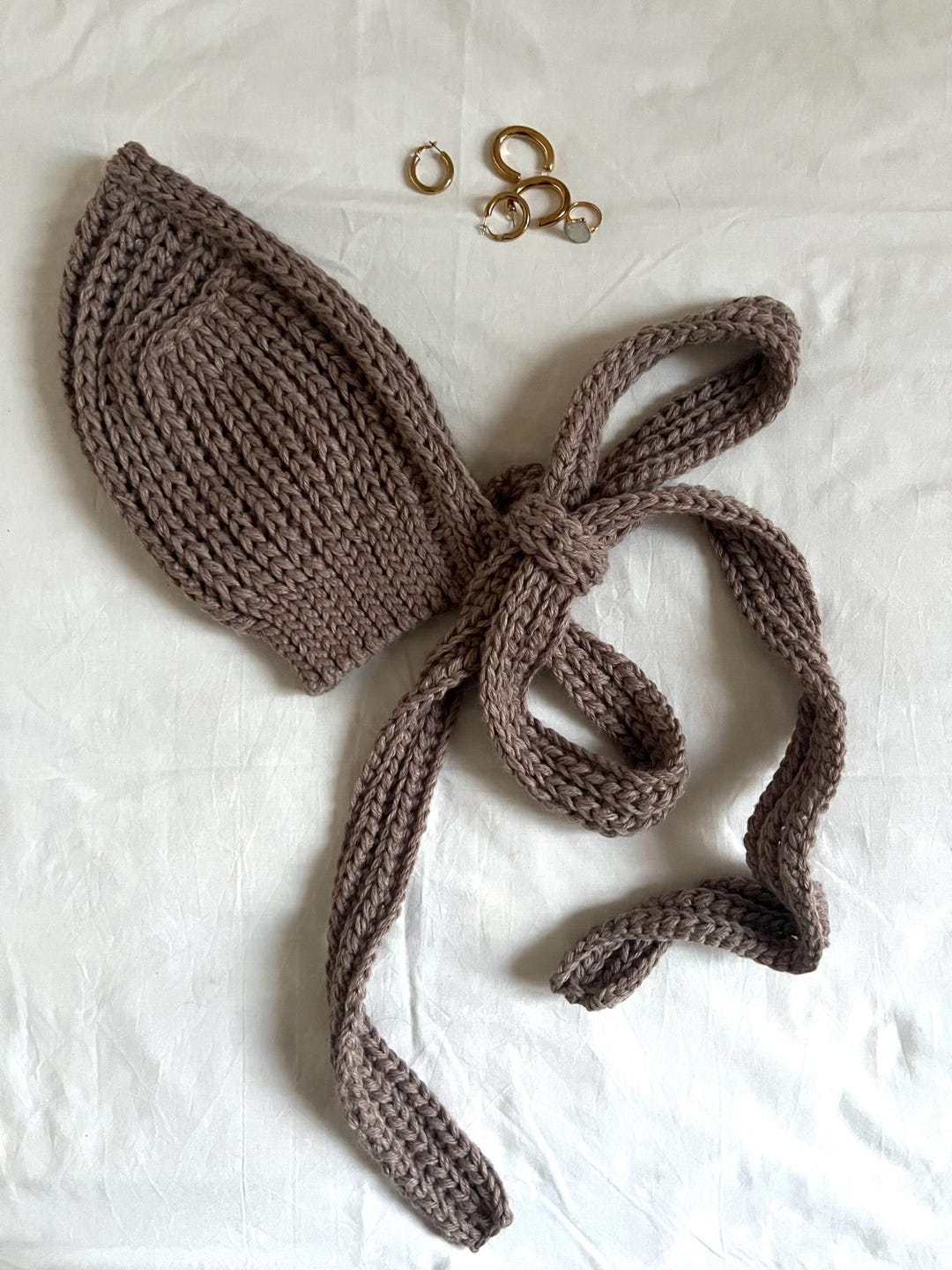 Crochet Bonnet Pattern Winter Hat, Wool Cottagecore Adult Hood Scarf ...