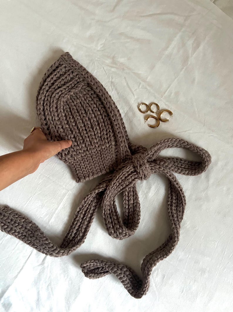 Crochet Bonnet Pattern Winter Hat, Wool Cottagecore Adult Hood Scarf Pattern PDF Download image 15