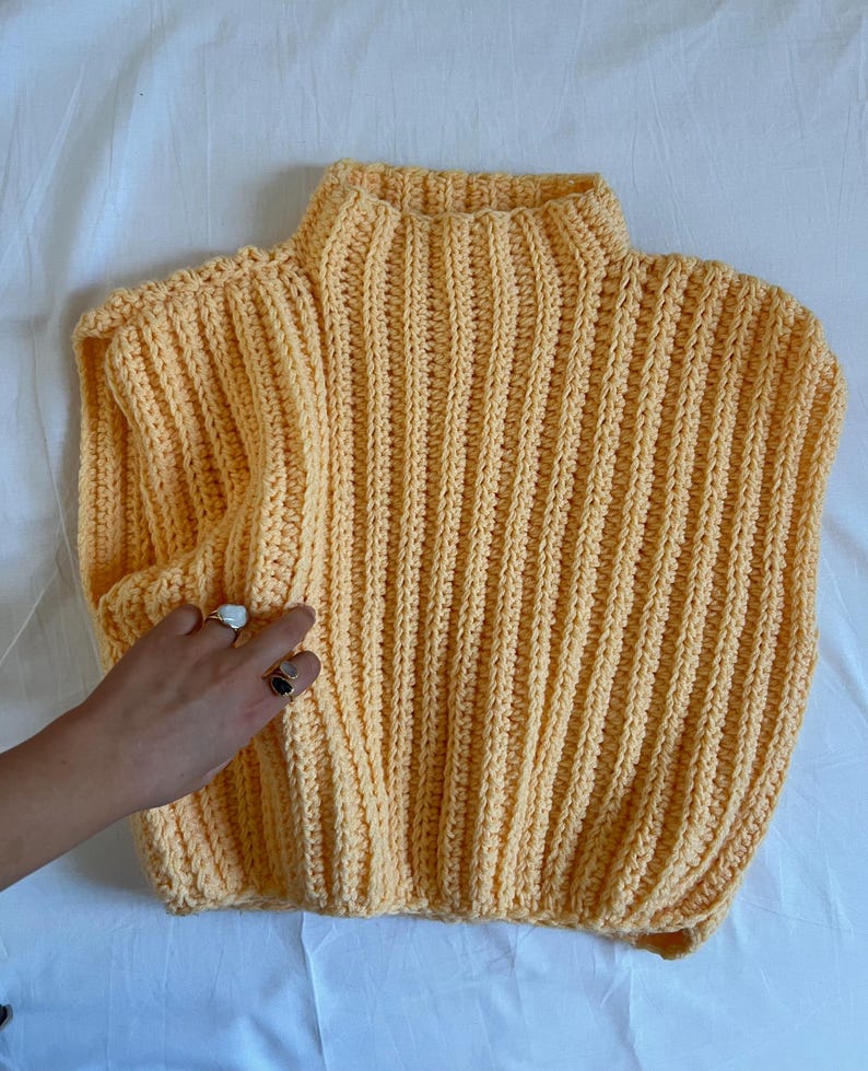Crochet Vest Pattern, Crochet Sweater, Adult Size (PDF Download) image 12