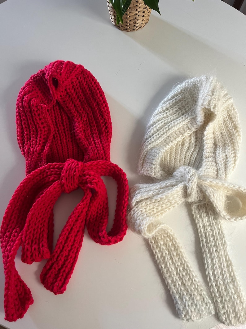 Crochet Bonnet Pattern Winter Hat, Wool Cottagecore Adult Hood Scarf Pattern PDF Download image 3