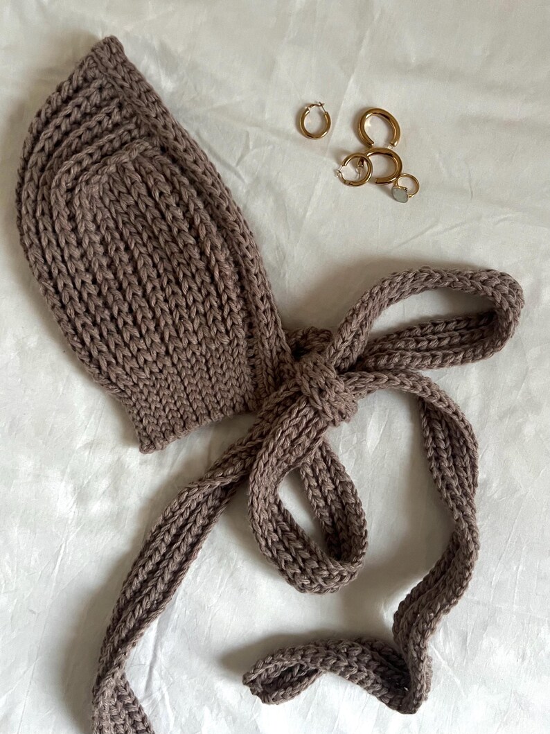 Crochet Bonnet Pattern Winter Hat, Wool Cottagecore Adult Hood Scarf Pattern PDF Download image 10