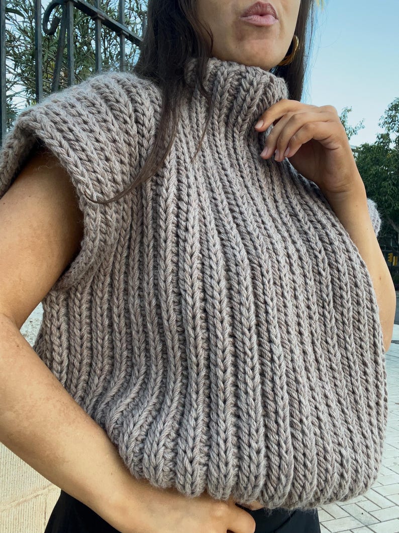 Crochet Vest Pattern, Crochet Sweater, Adult Size (PDF Download) image 7