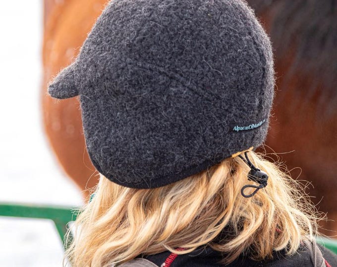 Vintage L Alaska Black Brown Rabbit Fur Trapper Hat Winter Tie Ear ...