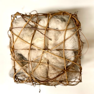Bird Nesting Cube – Natural Alpaca Fleece Nesting Material for Wild Birds | Eco-Friendly Gift for Bird Lovers | Handmade in Montana