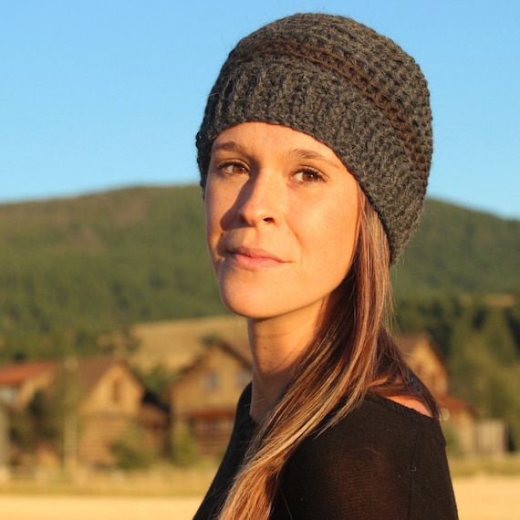by Alpacas of Montana Hand Knit in Bozeman 6 Color Options Montana Alpaca Knit Hat with Flower