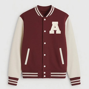 Men’s Varsity Letterman Jacket Wool Body & Leather Sleeves | Custom A–Z Letter Patch | Retro College Bomber Jackets