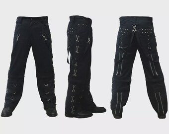 Size 31x33 Semantic Design Cargo Pants Black Bondage Pants