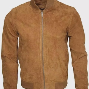 Men’s Western Suede Leather Jacket – Cowboy Zip Bomber Style – Stylish Rodeo Country Biker Look