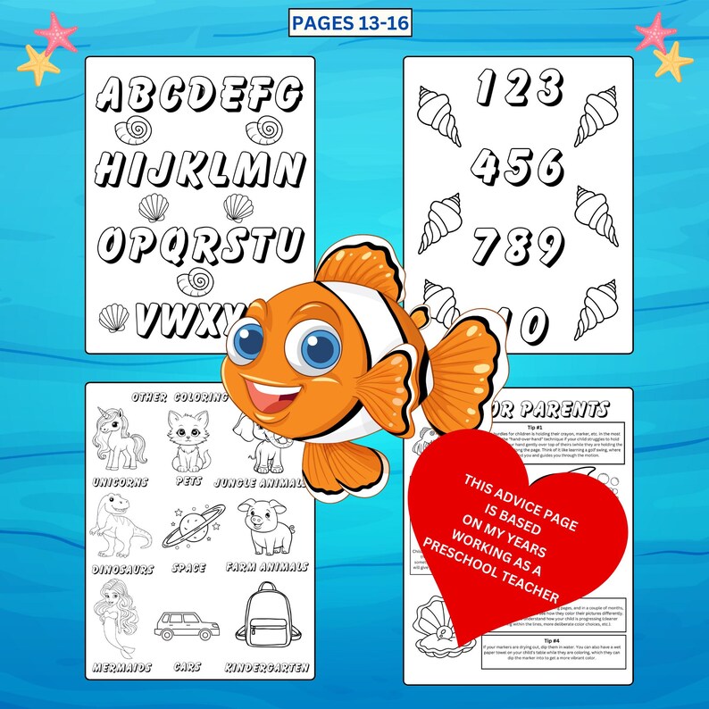 Sea Animal Kid Coloring Pages Children Ocean Creatures Toddler ...