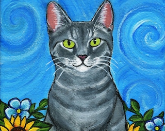 Retrato de mascotas, Pintura personalizada de mascotas, Perros, Gatos, Chinchilla, Erizo, Conejillo de indias, Pintura acrílica, Regalo de Navidad, Memorial de mascotas