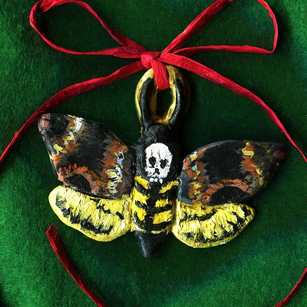 Death Head Moth, Gothic Hanging Ornament, Small and Unique Gift for Anyone