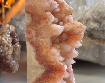 Unique Orange Aragonite Natural Point Tower