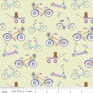OOP HTF 19 in Dress Up Days Fabric RB Bike Scooter Wagon Toys Polka Dots on Green Grape Purple