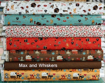 OOP HTF MODA Fabric Max and Whiskers by Basic Grey 7 yards collection of different Prints