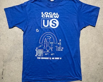 Camiseta vintage de Local Crew de EE. UU., talla XL