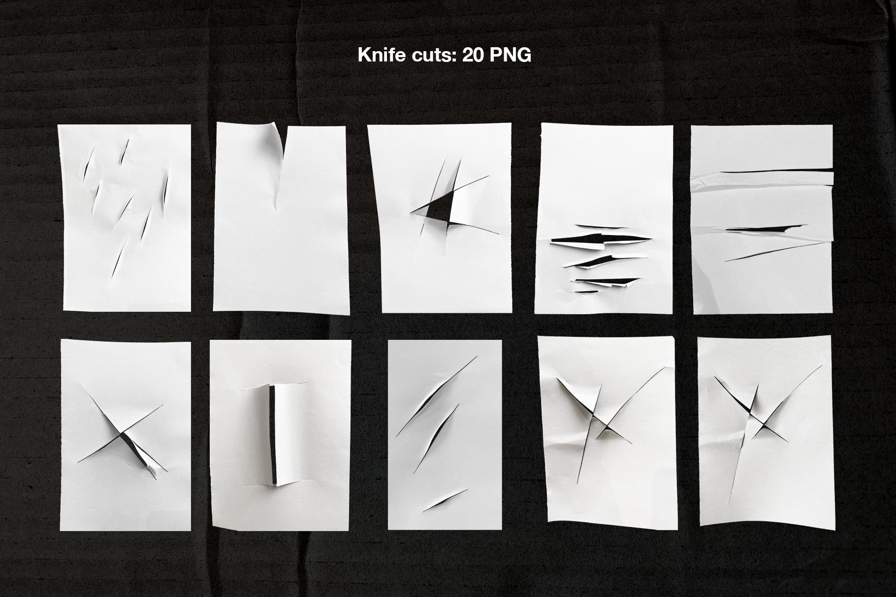 Torn Paper Bundle: 85 PNG, PSD Ripped Paper, Knife Cuts, Scratches ...