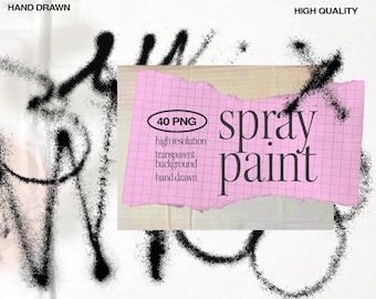 Tinta spray Graffiti PNG - 40 elementos grunge transparentes, arte de rua, textura urbana, respingos, gotejamentos, tags, colagem DIY, sobreposição de Photoshop