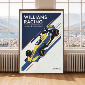 Racing Car Poster – Williams F1 Print - Modern Racing Wall Art image 3