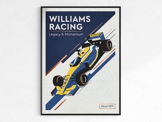 Racing Car Poster – Williams F1 Print - Modern Racing Wall Art