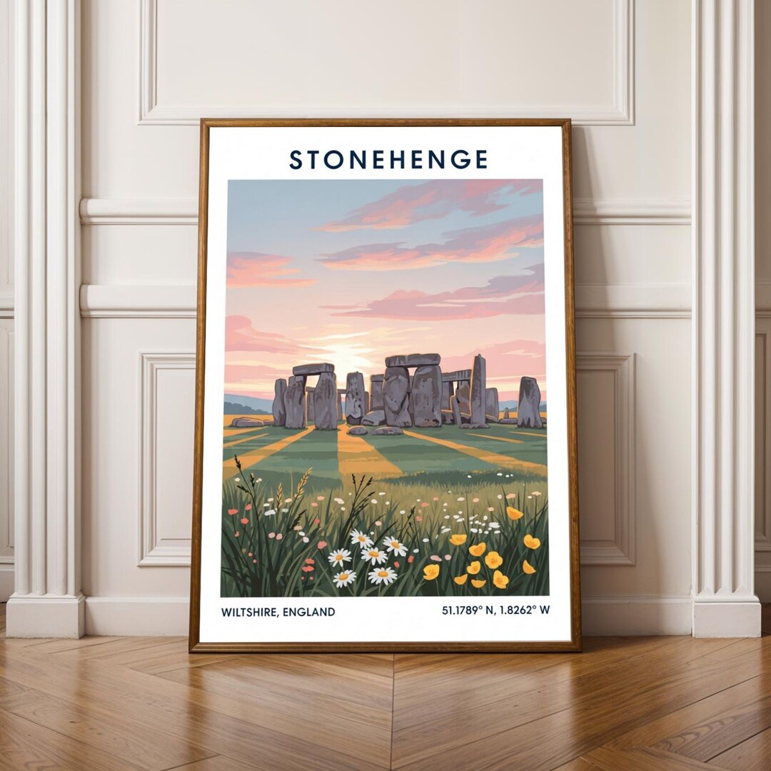 Stonehenge Poster - Vintage Travel Art Print - Wiltshire, England ...