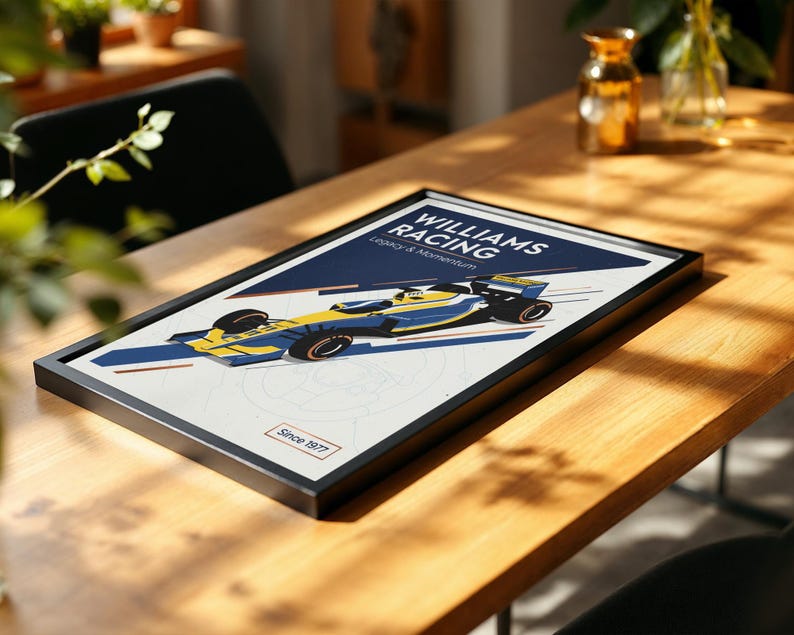 Racing Car Poster – Williams F1 Print - Modern Racing Wall Art image 10