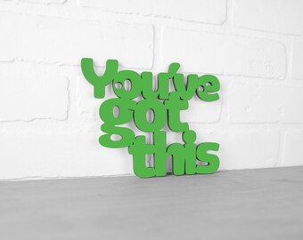 You've Got This Wood Inspirational Art Sign, Carved Wood Quote Work From Home Office Cubicle Wall Decor, You Got This Cute Classroom Decor