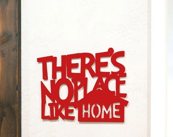 There's No Place Like Home Carved Wood Wall Art Sign, Wizard Of Oz Inspirational Wooden Letter Quote Sign, Mother's Day Gift Kids Idea