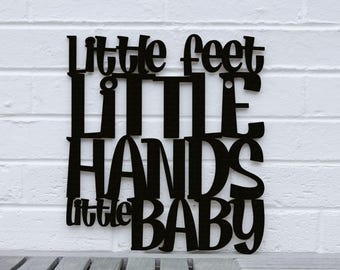Little Feet Little Hands Little Baby Wood Nursery Wall Decor, Dave Matthews Band Song Lyrics Wall Art, Expecting Mom Baby Announcement Prop