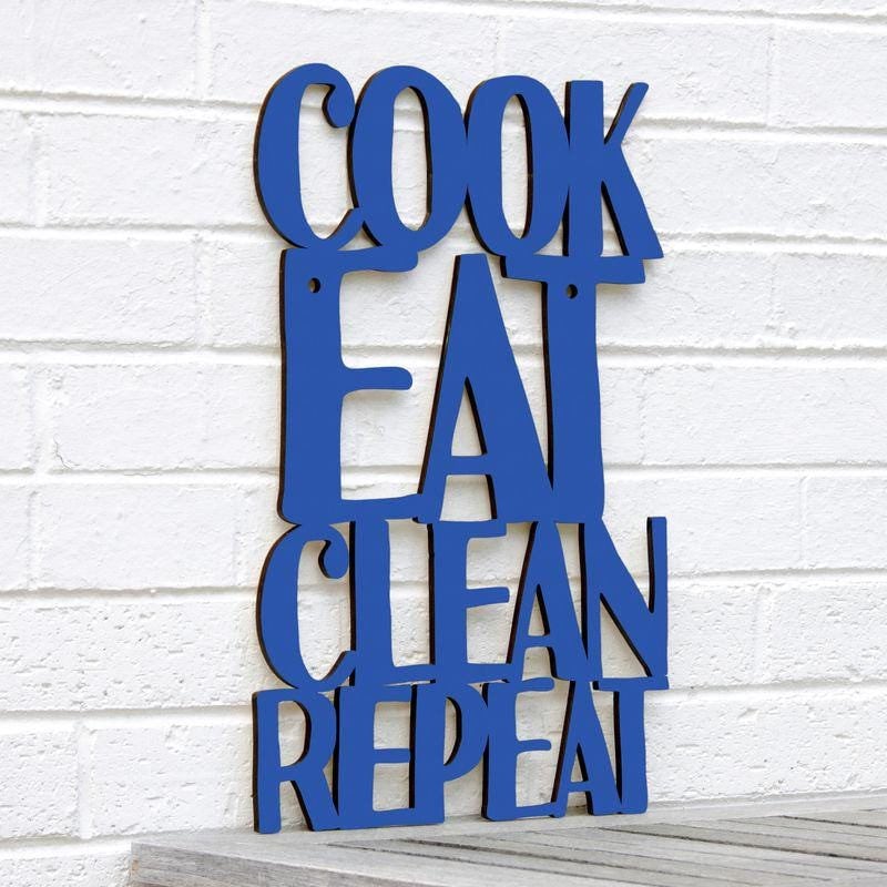 Cook Eat Clean Repeat Funny Carved Wood Wall Art, Kitchen Sign, Gifts ...