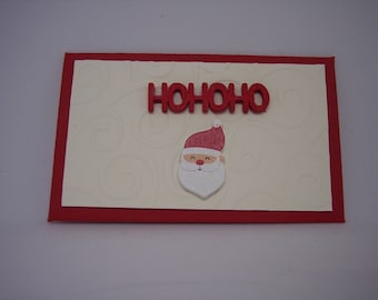 Christmas Santa, HOHOHO gift card/ money holder set of four