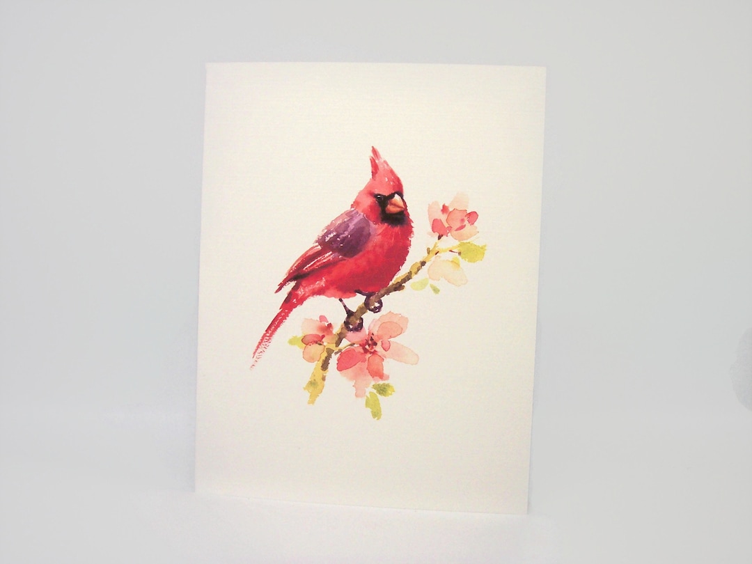 Cardinal Note Paper Cardinal Note Cards Set of Six. Blank Inside. Printed on Quality Linen ...