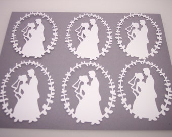 Bride and Groom paper die cut six count