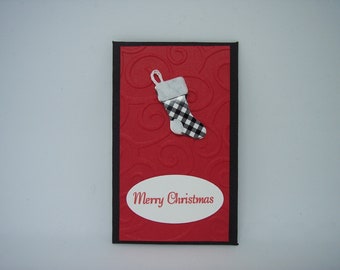 Christmas stocking gift card/money holder set of four